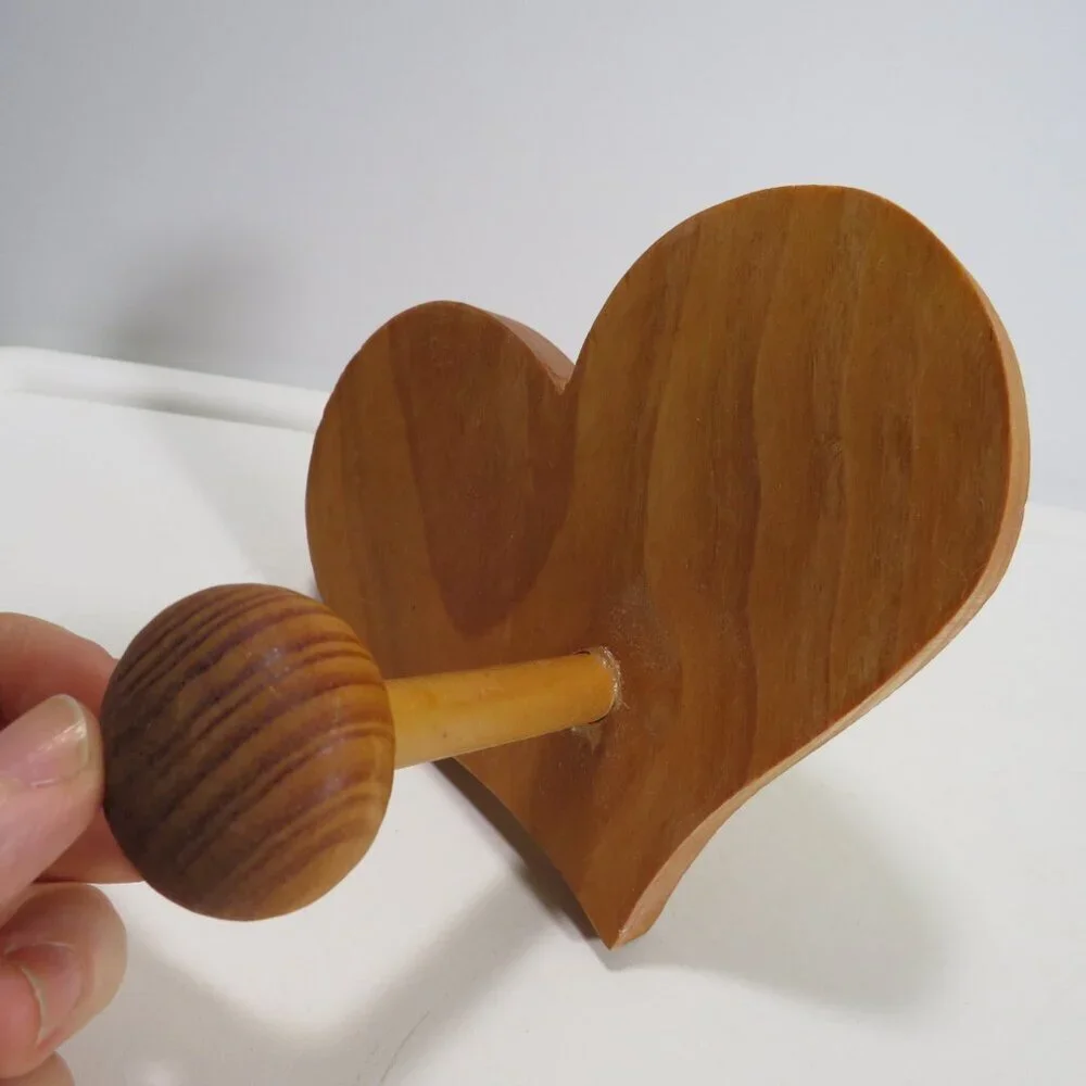 Heart Vintage Solid Wooden Hook Wall Hanger Kids Wooden unfinished
